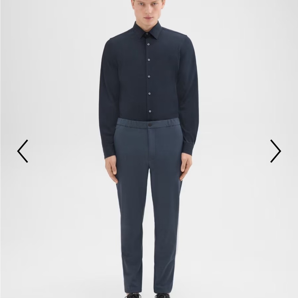 Theory Curtis Drawstring Pant in Precision Ponte. Baltic color